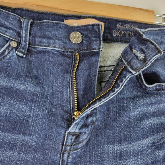 7 For All Mankind b(air) The Ankle Skinny Jeans Side Step Raw Hem Bach Size 27 - Picture 6 of 15